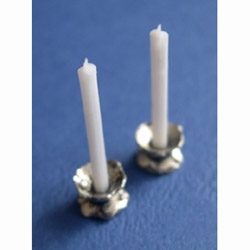 2 Candle Holders with White Candles